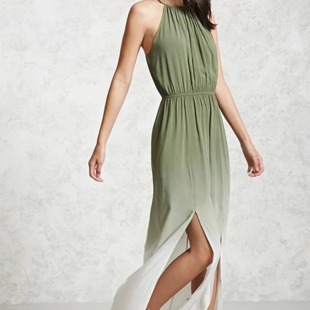 Olive Green Ombre Maxi Dress
